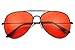 Classic Black Slim Metal Retro Red Colored Tint Transparent Lens Sunglasses (Black, Red)
