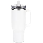 Sursip 40 oz Tumbler with Handle and Flip Straw, 100% Leakproof Lid Insulated Cup Stainless Steel Water Bottle for Cold Drinks Travel Mug, BPA-Free, Dishwasher Safe