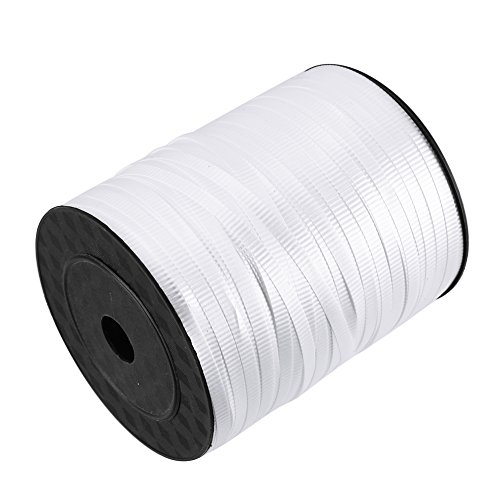 LOKIPA 500 Yard White Crimped Curling Ribbon for Balloons Spool