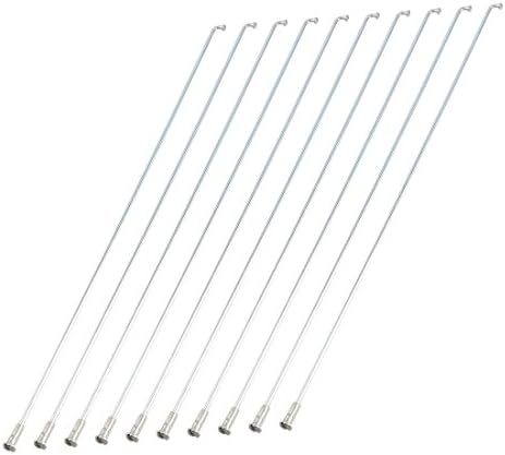 SODIAL(R) 10 Pcs Silver Tone Metal Bike Twisted Spokes 10.4" Long