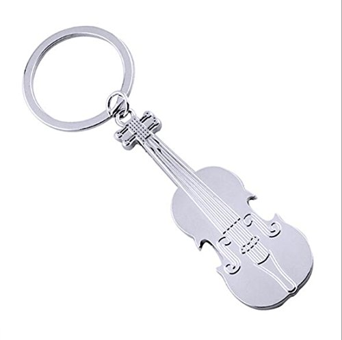BR Violin Music Keychain Alloy Key Chain Fob Holder Ring
