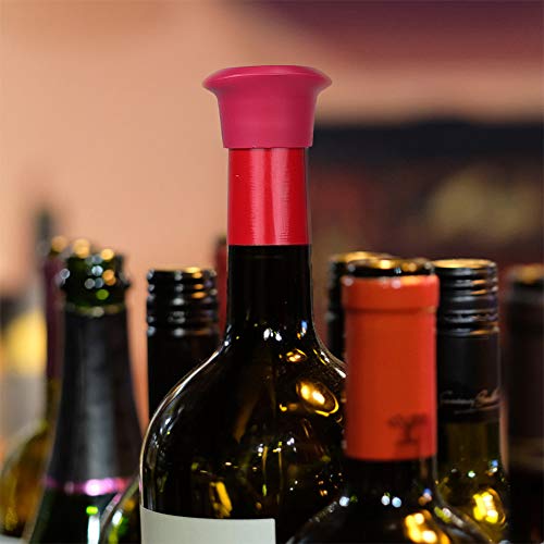 SZUAH Wine Bottle Stoppers (Set of 6), Reusable and Unbreakable