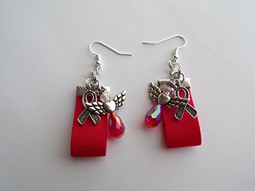 Red Heart Disease and AIDS Awareness Earrings