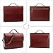 Leathario Leather Briefcase for Men Leather Laptop Bag Shoulder Messenger Bag Business Work Bag Brown