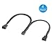 Electop 4 Pack Case Fan Y Splitter, PWM Cable 4 Pin 1 to 2 Converter Computer PC Fan Power Extension Cable,Black Sleeved Braided