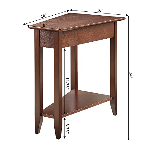 Convenience Concepts American Heritage Wedge End Table with Shelf, 24"L