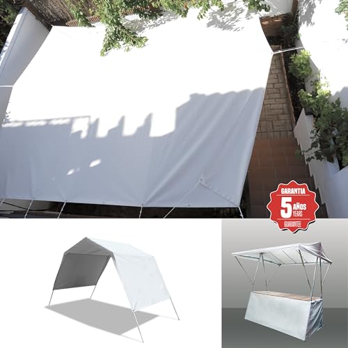 Bikain - Waterproof Outdoor Tarpaulin - 2 x 3 Metres - 90 g/m2 Reinforced - Tear-Resistant Rings - 100% Waterproof and 100% UV Protection Canopy - Multipurpose Cover - 3 Layers Cross Laminated