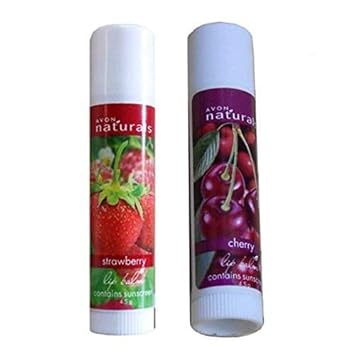 Avon Naturals Strawberry & Cherry Lip Balm (Set Of 2)