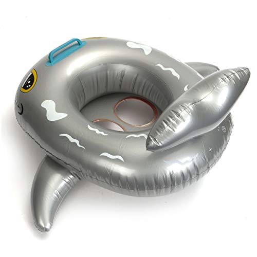 Jeteven Baby Pool Float - Grey Shark Inflatable Swimming Pool Floaties Boat for Infants Toddlers