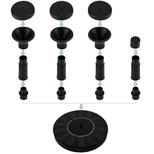 image for Petcaree Solar Fountain Pump, 1.4W Free Standing Water Fountain Pump K