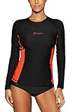 Alove Women's Long Sleeve Rash Guard UPF 50+ Swim Shirt UV Athletic Tops