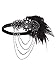 Vijiv Black Inspired 1920s Flapper Headband Accessories Gatsby Style 20s Headpiece