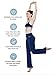 HISKYWIN Inner Pocket Yoga Pants 4 Way Stretch Tummy Control Workout Running Pants, Long Bootleg Flare Pants Indigo Blue-XLthumb 3