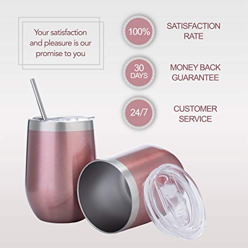 image for Carpe 12 oz Stemless Insulated Wine Glass Tumbler with Sliding Lid and