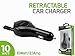 Cellet Retractable Micro USB Car Charger, 10 Watt / 2.1 Amp Tangle-Free Portable Traveler for Samsung Galaxy S7 /Edge / S6 / Edge/Plus, Note Edge 6/5/4, LG G4, HTC and More- Retail Packaging