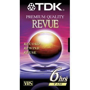 TDK Blank VHS TAPES: Premium Quality Revue (4 Pack) 6 Hrs (T-120)