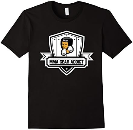 Mens MMA Gear Addict Branded T-Shirt Medium Black