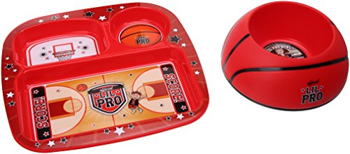 Lil Pro 1-30511 Basketbowl Pet Feeding Set44; Red