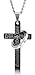 FIBO STEEL Stainless Steel Mens Womens Cross Necklace Lord's Prayer Pendant 24 inches, 3 Colors Available