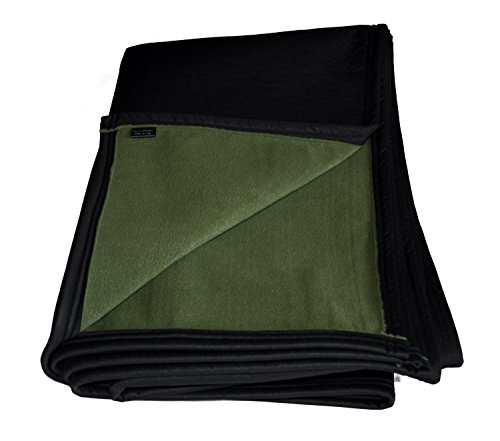 Best 100% Waterproof Fleece PET Throw Dog Blanket; Washable, Hypoallergenic: Guaranteed Protection for Furniture & Bed Made in USA (72 x 54)(Mission Green w Black)