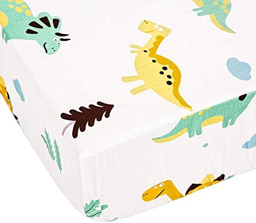 Cot Bed Cotton Fitted Sheets Dinosaur Fitted Crib Sheets Fit Standard cot Mattress 120 x 60cm and 70 x 140cm