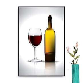Framed Canvas Wall Art Red Wine Canvas Prints Home Artwork Decoration for Living Room,Bedroom - 16x24 inches