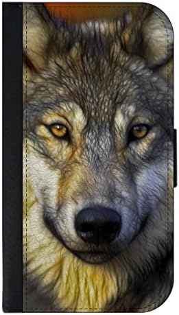 Wolf - Lea Elliot TM Samsung Galaxy s8 Plus PU Leather Wallet Case with Flip Cover and Magnetic Clasp