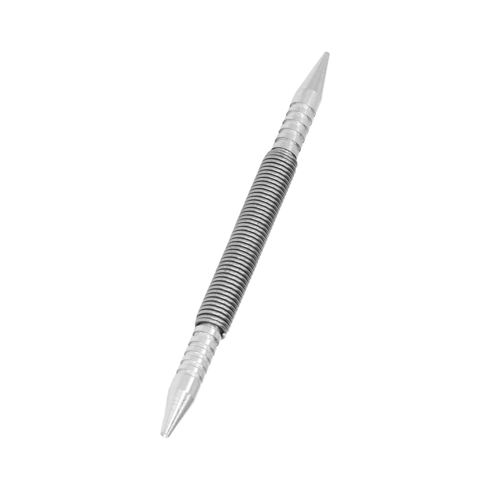 Dual Head Combo Nail Setter, Multipurpose Nail Punch Small Exquisite Metal Double Head Nail Head Setter Center Spring Nail Punch Tool for Trimming and Treatment