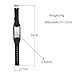 Personalize Custom Free Engraved Brown Black Leather Stainless Steel Bracelet Cuff for Men Women (Black Leather & Silver)