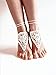yueton 2pcs Crochet Barefoot Sandals, Nude Shoes, Foot Jewelry, Anklet, Bridesmaid Accessory, Yoga Shoes, Beach Pool Wedding Accessory (White)