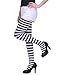 3 Pairs Striped Tights Full Footed Striped Socks Thigh High Stockings for Women Christmas Cosplay(style-1)