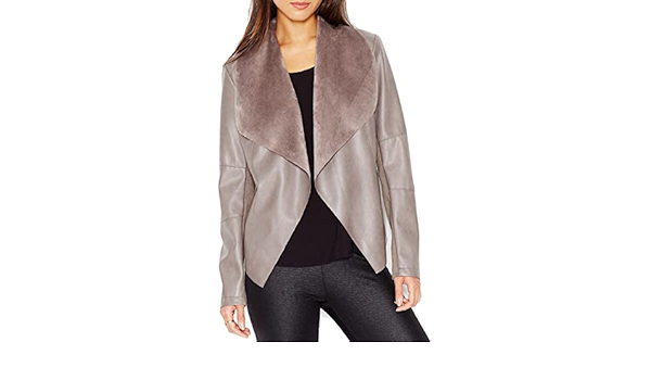 faux leather flyaway jacket