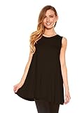 Women's Sleeveless Solid Long Flowy Basic Tunic Tank Top by Velucci