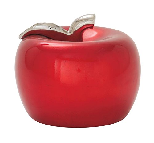 Deco 79 59712 Magnificent Ceramic Apple, 11" W X 9" H, Red