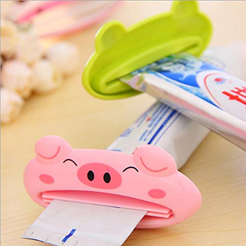 Connia HOT Bathroom Home Tube Rolling Holder Squeezer Easy Cartoon Toothpaste Dispenser for Bathroom (Green)