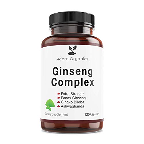 Adora Organics Ginseng Complex with Red Korean, Panax Ginseng, Ginkgo