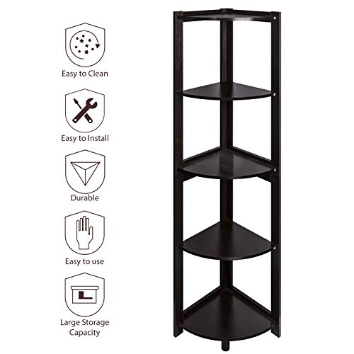 Corner Shelf, 5 Tiers Corner Shelves for Living Room, Coffee Wall