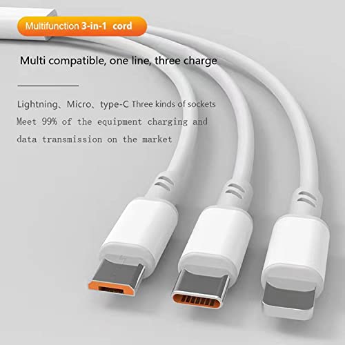 Multiple Charger Cable, 2Pack 4FT Multi Charging Cable Rapid Cord USB Charging Cable 3 in 1 Multi Phone Charger Cord with Type C/Micro/Lightning USB Connectors for Cell Phones and More