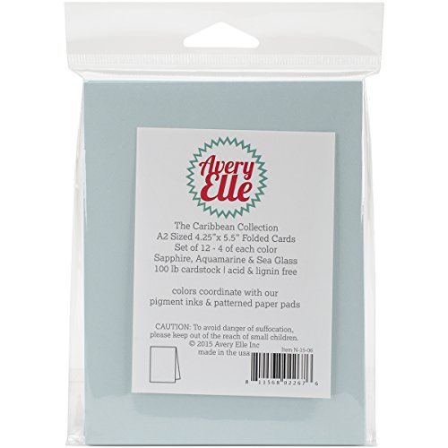 Avery Elle A2 Cards Caribbean (12 Pack), 4.25 x 5.5"
