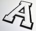 Varsity Letter Patches - White Chenille Letterman A Patch - 4 1/2