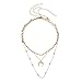 Manerson Moon Pendant Choker Necklace Sequins Chain Jewelry for Women Gold Tone