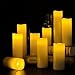 Eldnacele Flameless Flickering Pillar Candles, LED Battery Operted Candles with Remote and Timer, Set of 9(H 4