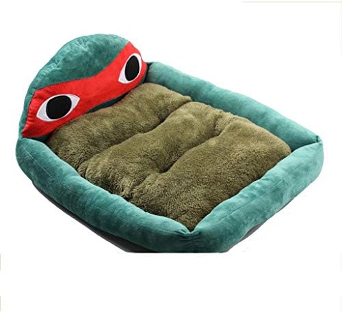 WHLONG Kennel Removable And Washable Four Seasons Universal Large Dog Golden Hair Mattress Brazilian Turtle Cartoon Supplies (Size : L)