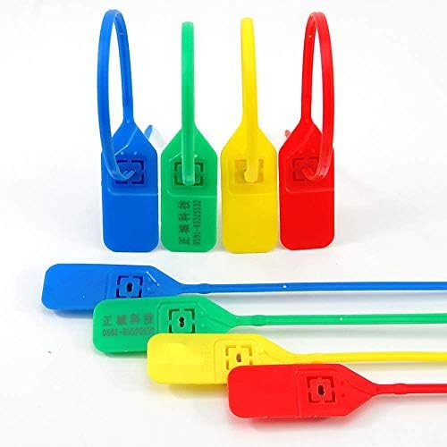 YAFENG Security Pull-Tite Length Tags Lock Ties Stronger Tightener Plastic Seals for Cargo Container Fire Doors SL-05F (100PCS, Red)