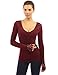 PattyBoutik Women's Crochet Eyelet Inset V Neck Knit Top