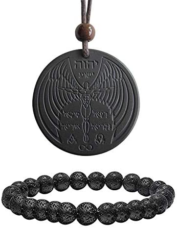 Anti EMF Radiation Protection Pendant, Scalar Energy Pendant Volcanic Lava Negative Ions Energy Pendant Necklace and Aromatherapy Essential Oil Diffuser Bracelet