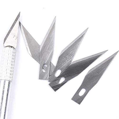 Craft Knife Precision Hoppy Knives Scalpel Pen Carve Stainless Steel for DIY Art Work Cutting,Carving,Cellphone Laptop Repairs Engraving Hand Tools Utility(3 Pcs Sculpture Knives with 19 Pcs Blade) - Thumbnail 3