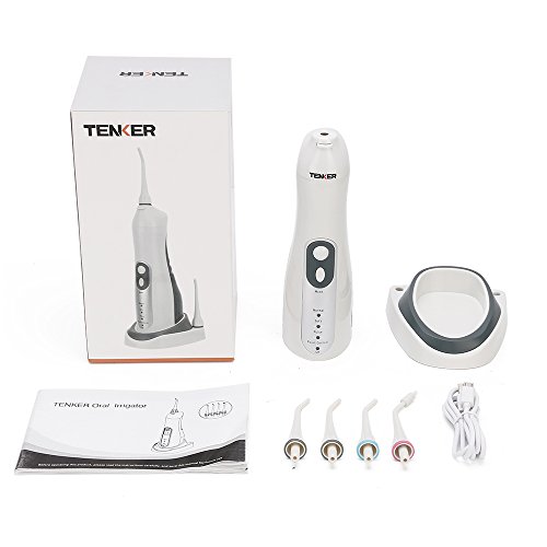 TENKER Cordless Water Flosser with 4 Jet Tips, Rechargeable Oral Irrigator 4-Mode High Capacity Water Tank Portable Dental Irrigator for Home Travel - Thumbnail 7