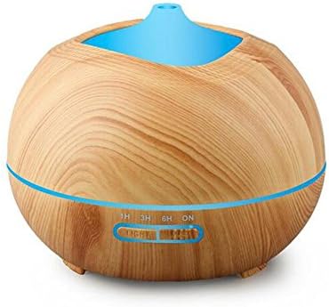 Aroma Diffuser Air Purifier with 7 Colour LED Lights 400ml Essential Oil Diffuser Wood Grain Humidifier, Waterless Auto Shut-Off 2102