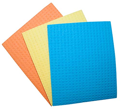 Cleaning Sponge Cloth Office Products Cellulose 18x16cm 3 Pcs Assorted Colours/Cleaning & Janitorial Supplies and Dispensers/Type-Universal/Kind-Cellulose/Colour-Assorted Colours